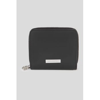Portofel de piele ecologica cu fermoar - Negru
