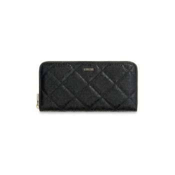 Portofel de piele ecologica cu monograma Libby - Negru