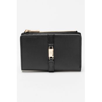 Portofel pliabil din piele ecologica - Negru