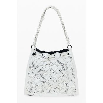 Rucsac cu model tesut - Alb