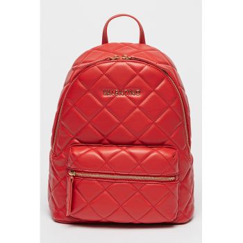 Rucsac de piele ecologica cu model matlasat Ocarina - Rosu inchis