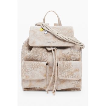 Rucsac din piele ecologica - Crem