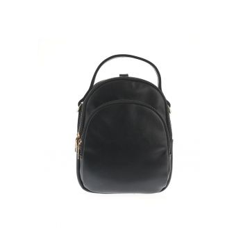 Rucsac elegant negru cu fermoare aurii si design minimalist