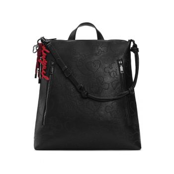 Rucsac fashion dama -  piele ecologica - negru - One Size INTL