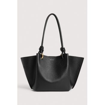 Set de geanta shopper de piele si etui Finn - Negru