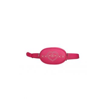 Borseta de piele decorata cu nituri - Fucsia