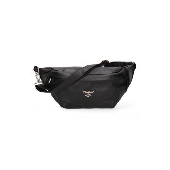 Borseta de piele ecologica cu bareta ajustabila - Negru