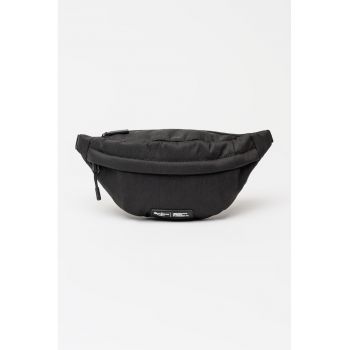 Borseta din material textil cu aplicatie logo - Negru