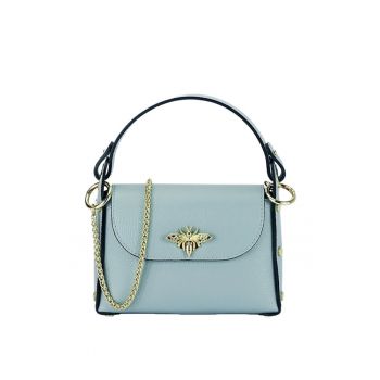 Geanta albastru deschis din piele naturala 1602 122 19936 - Albastru