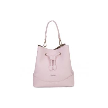 Geanta bucket de piele ecologica cu logo - Roz