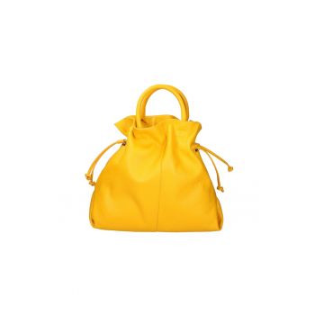 Geanta bucket de piele - Galben