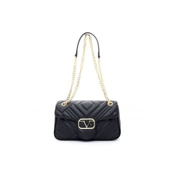 Geanta crossbdy de piele ecologica cu bareta din lant