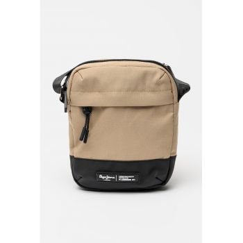 Geanta crossbody cu bareta ajustabila - Negru/Bej