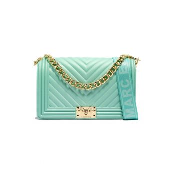 Geanta crossbody cu bareta din lant - Auriu/Verde pal