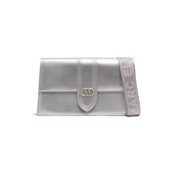 Geanta crossbody cu bareta logo ajustabila - Argintiu