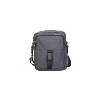 Geanta crossbody cu bareta logo - Gri