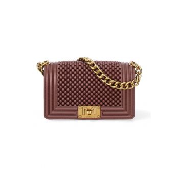 Geanta crossbody cu clapa si maner din lant