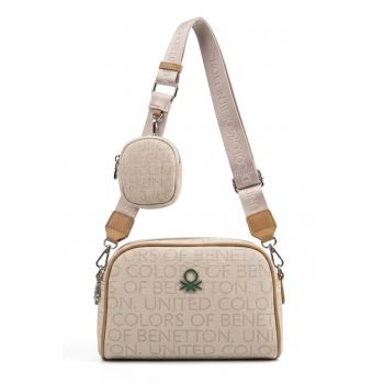 Geanta crossbody cu etui detasabil - Bej