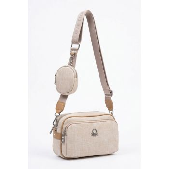 Geanta crossbody cu etui detasabil - Bej