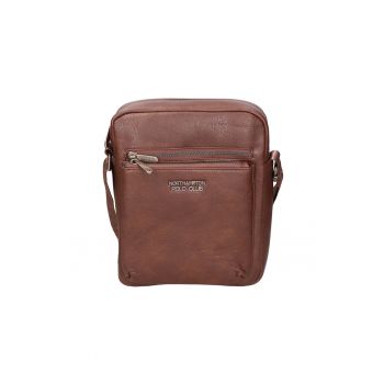 Geanta crossbody cu fermoar - Maro inchis