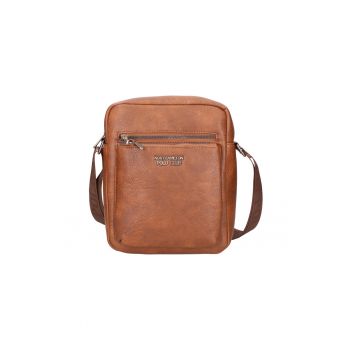 Geanta crossbody cu fermoar - Maro
