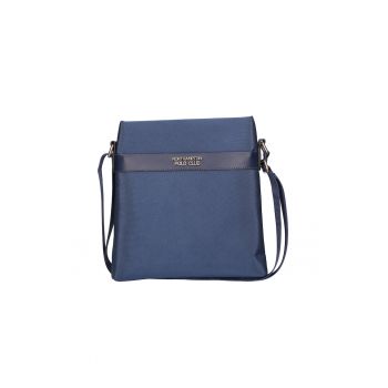 Geanta crossbody de material textil - Albastru