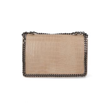 Geanta crossbody de piele cu aspect de piele de crocodil