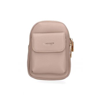 Geanta crossbody de piele ecologica - Gri deschis