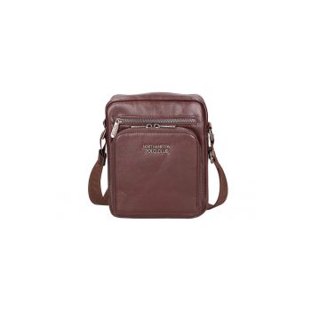 Geanta crossbody de piele ecologica - Maro inchis