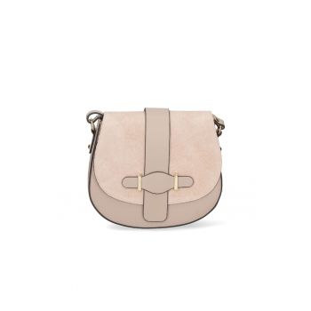 Geanta crossbody de piele - Maro nisip