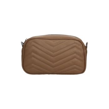 Geanta crossbody din piele - Maro taupe