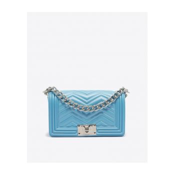 Geanta crossbody Erisia Elite - Albastru azur/Argintiu