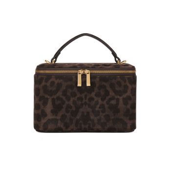 Geanta crossbody mica din piele - Maro inchis