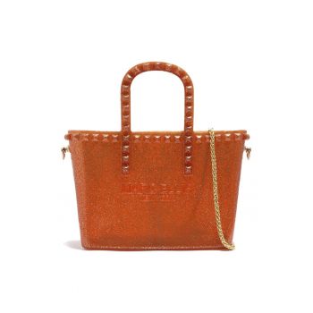 Geanta cu maner si bareta detasabila din lant - Portocaliu
