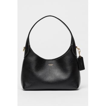 Geanta de piele cu bareta de umar Brooklyn - Negru