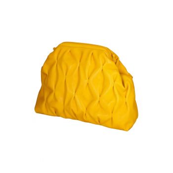 Geanta de piele cu bareta de umar - Galben mustar