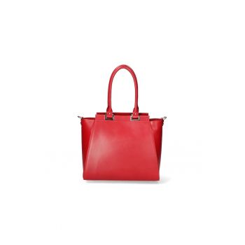 Geanta de piele cu bareta detasabila de umar