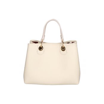 Geanta de piele cu bareta - Maro deschis