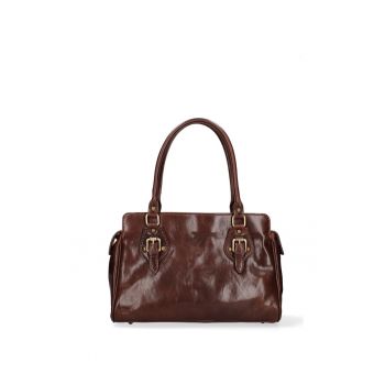 Geanta de piele cu maner si doua compartimente False