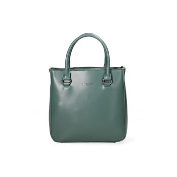 Geanta de piele ecologica cu bareta de umar - Albastru