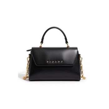 Geanta de piele ecologica cu bareta de umar - Negru