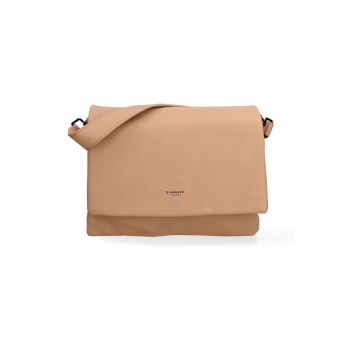 Geanta de piele ecologica cu bareta detasabila de umar - Bej