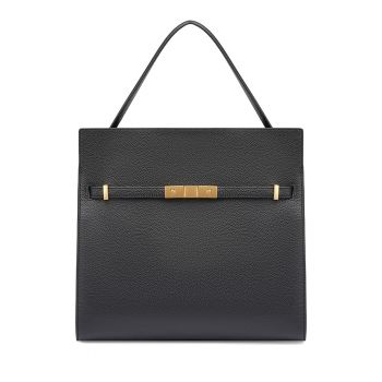 Geanta de piele - Maro inchis/Negru