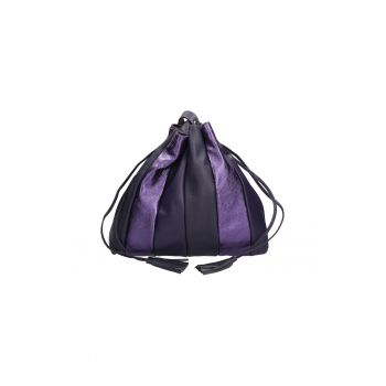 Geanta de piele texturata 25689 - Violet