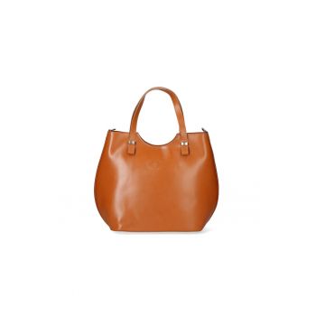 Geanta de piele uni - Caramel