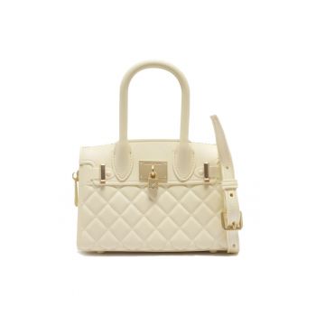 Geanta de umar cu aspect matlasat - Auriu/Bej