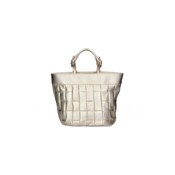 Geanta din piele cu bareta de umar si aspect matlasat