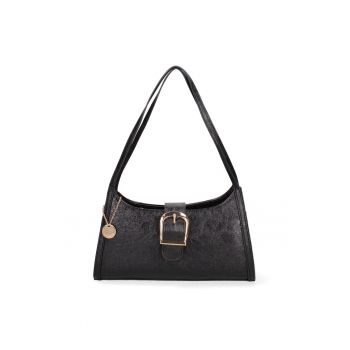 Geanta din piele ecologica cu bareta de umar - Negru