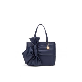 Geanta din piele ecologica cu bareta de umar Vivienne Elite - Bleumarin