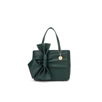 Geanta din piele ecologica cu bareta de umar Vivienne Elite - Verde